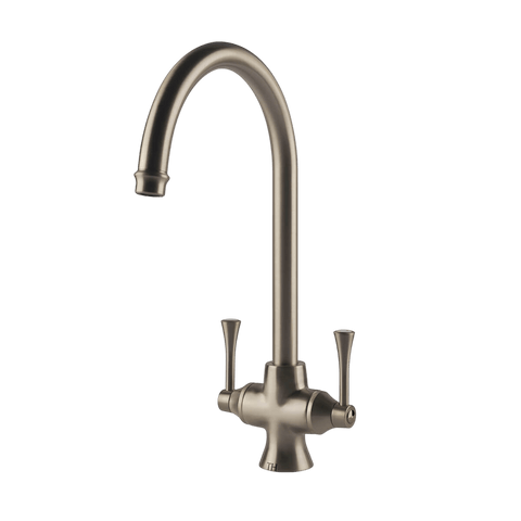 Tapware Turner Hastings Gosford Double Sink Mixer Colour: Brushed Nickel Place & Palette