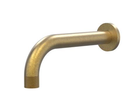 Tapware ParTaps IDK Basin Wall Fixed Outlet - 90 Degree Colour: Rumbled Brass Place & Palette