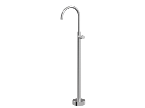 Tapware ParTaps IDK Floor Bath Filler Mixer - Gooseneck Colour: Brushed Chrome Place & Palette