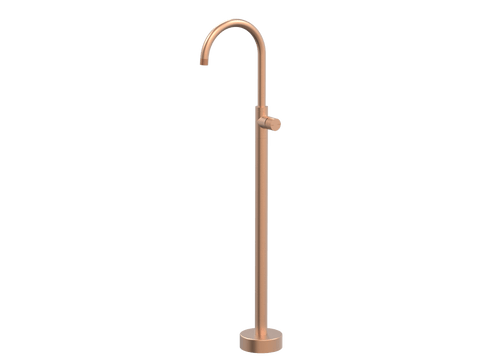 Tapware ParTaps IDK Floor Bath Filler Mixer - Gooseneck Colour: Brushed Copper Place & Palette