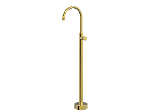 Tapware ParTaps IDK Floor Bath Filler Mixer - Gooseneck Colour: Brushed Gold Place & Palette