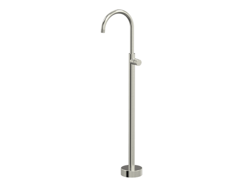 Tapware ParTaps IDK Floor Bath Filler Mixer - Gooseneck Colour: Brushed Nickel Place & Palette