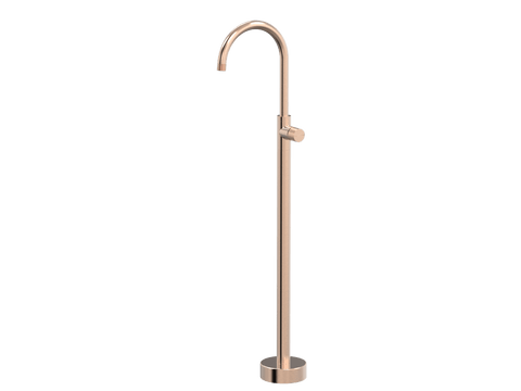 Tapware ParTaps IDK Floor Bath Filler Mixer - Gooseneck Colour: Brushed Rose Gold Place & Palette