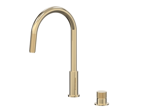 Tapware ParTaps IDK Hob Mixer Pullout Set - Gooseneck Colour: Antique Bronze Place & Palette