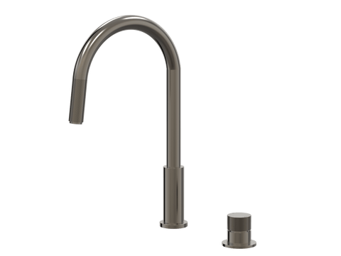 Tapware ParTaps IDK Hob Mixer Pullout Set - Gooseneck Colour: Brushed Gunmetal Place & Palette