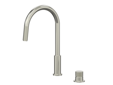 Tapware ParTaps IDK Hob Mixer Pullout Set - Gooseneck Colour: Brushed Nickel Place & Palette