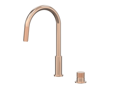 Tapware ParTaps IDK Hob Mixer Pullout Set - Gooseneck Colour: Brushed Rose Gold Place & Palette