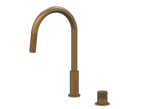 Tapware ParTaps IDK Hob Mixer Pullout Set - Gooseneck Colour: Burnished Place & Palette