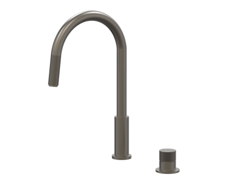 Tapware ParTaps IDK Hob Mixer Pullout Set - Gooseneck Colour: Gunmetal Place & Palette