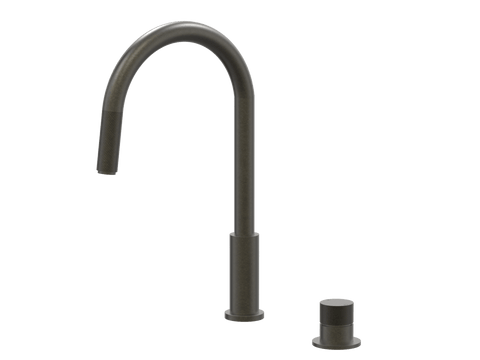 Tapware ParTaps IDK Hob Mixer Pullout Set - Gooseneck Colour: Volcanic Grey Place & Palette