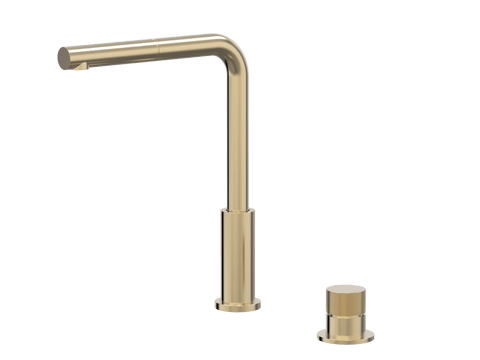Tapware ParTaps IDK Hob Mixer Pullout Set - Straight Colour: Brushed Brass Gold Place & Palette
