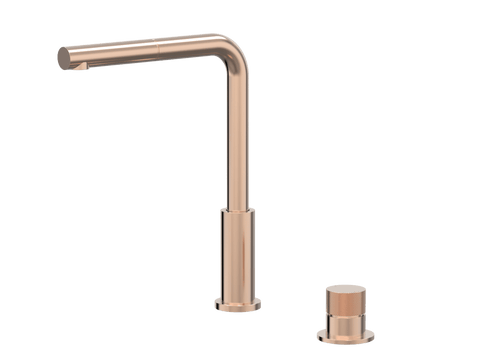 Tapware ParTaps IDK Hob Mixer Pullout Set - Straight Colour: Brushed Rose Gold Place & Palette