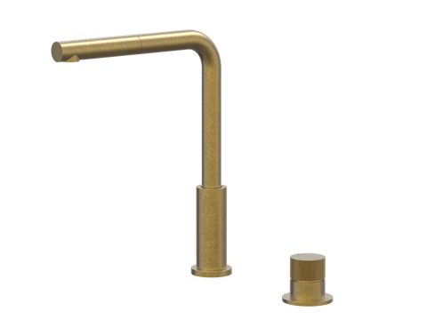 Tapware ParTaps IDK Hob Mixer Pullout Set - Straight Colour: Rumbled Brass Place & Palette