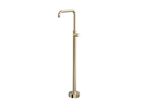 Tapware ParTaps IDK Marble Floor Bath Filler Mixer - 90 Degree Colour: Brass Gold Insert: Bianco Marble Place & Palette