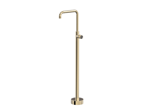 Tapware ParTaps IDK Marble Floor Bath Filler Mixer - 90 Degree Colour: Brass Gold Insert: Nero Marble Place & Palette