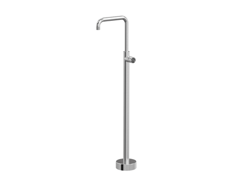 Tapware ParTaps IDK Marble Floor Bath Filler Mixer - 90 Degree Colour: Brushed Chrome Insert: Nero Marble Place & Palette