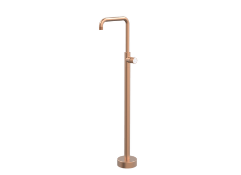 Tapware ParTaps IDK Marble Floor Bath Filler Mixer - 90 Degree Colour: Brushed Copper Insert: Bianco Marble Place & Palette