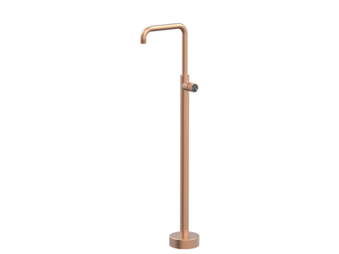 Tapware ParTaps IDK Marble Floor Bath Filler Mixer - 90 Degree Colour: Brushed Copper Insert: Nero Marble Place & Palette