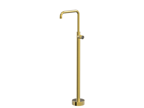 Tapware ParTaps IDK Marble Floor Bath Filler Mixer - 90 Degree Colour: Brushed Gold Insert: Nero Marble Place & Palette