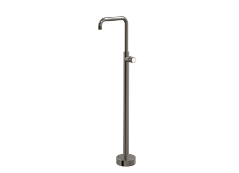 Tapware ParTaps IDK Marble Floor Bath Filler Mixer - 90 Degree Colour: Brushed Gunmetal Insert: Bianco Marble Place & Palette