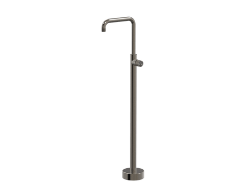 Tapware ParTaps IDK Marble Floor Bath Filler Mixer - 90 Degree Colour: Brushed Gunmetal Insert: Nero Marble Place & Palette