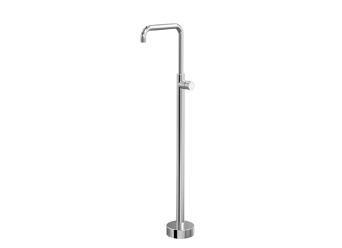 Tapware ParTaps IDK Marble Floor Bath Filler Mixer - 90 Degree Colour: Chrome Insert: Bianco Marble Place & Palette