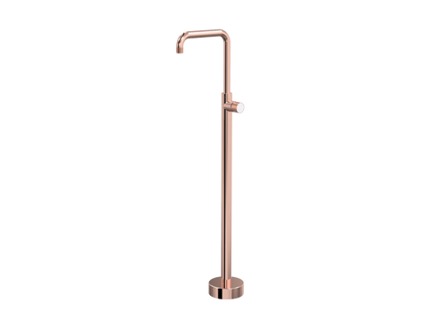 Tapware ParTaps IDK Marble Floor Bath Filler Mixer - 90 Degree Colour: Copper Insert: Bianco Marble Place & Palette