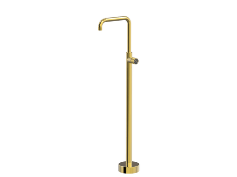 Tapware ParTaps IDK Marble Floor Bath Filler Mixer - 90 Degree Colour: Gold Insert: Nero Marble Place & Palette