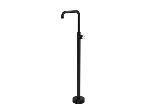 Tapware ParTaps IDK Marble Floor Bath Filler Mixer - 90 Degree Colour: Midnight Black Insert: Bianco Marble Place & Palette