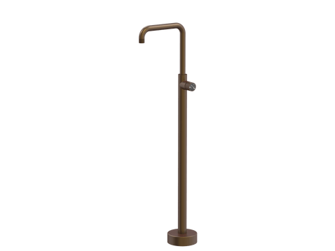 Tapware ParTaps IDK Marble Floor Bath Filler Mixer - 90 Degree Colour: Native Brass Insert: Nero Marble Place & Palette