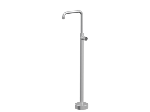 Tapware ParTaps IDK Marble Floor Bath Filler Mixer - 90 Degree Colour: Satin Pearl Insert: Nero Marble Place & Palette