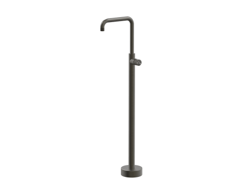 Tapware ParTaps IDK Marble Floor Bath Filler Mixer - 90 Degree Colour: Volcanic Grey Insert: Nero Marble Place & Palette