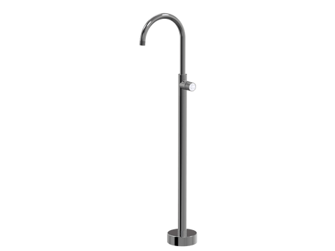 Tapware ParTaps IDK Marble Floor Bath Filler Mixer - Gooseneck Colour: Black Sapphire Insert: Bianco Marble Place & Palette