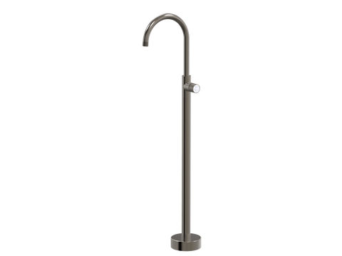 Tapware ParTaps IDK Marble Floor Bath Filler Mixer - Gooseneck Colour: Brushed Gunmetal Insert: Bianco Marble Place & Palette
