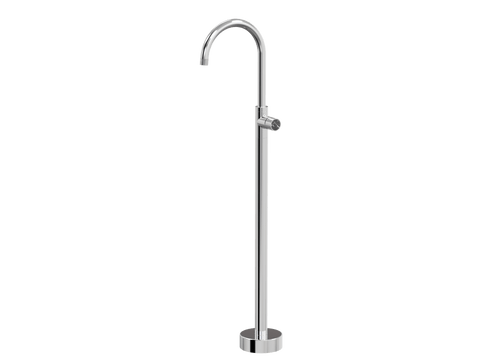 Tapware ParTaps IDK Marble Floor Bath Filler Mixer - Gooseneck Colour: Chrome Insert: Nero Marble Place & Palette