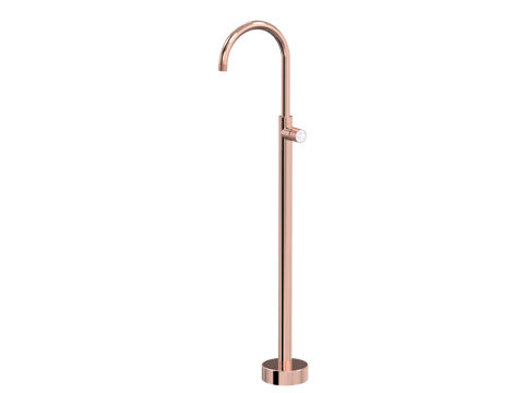 Tapware ParTaps IDK Marble Floor Bath Filler Mixer - Gooseneck Colour: Copper Insert: Bianco Marble Place & Palette