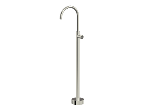 Tapware ParTaps IDK Marble Floor Bath Filler Mixer - Gooseneck Colour: Luminick Insert: Nero Marble Place & Palette