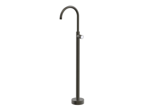Tapware ParTaps IDK Marble Floor Bath Filler Mixer - Gooseneck Colour: Volcanic Grey Insert: Bianco Marble Place & Palette