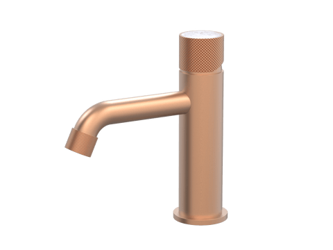 Tapware ParTaps IDK Marble Hob Basin Mixer with Marble Colour: Brushed Copper Insert: Bianco Marble Place & Palette