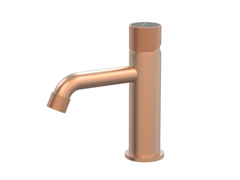 Tapware ParTaps IDK Marble Hob Basin Mixer with Marble Colour: Brushed Copper Insert: Nero Marble Place & Palette