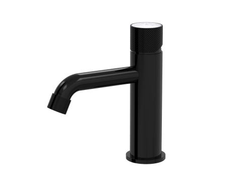 Tapware ParTaps IDK Marble Hob Basin Mixer with Marble Colour: Midnight Black Insert: Bianco Marble Place & Palette