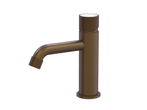 Tapware ParTaps IDK Marble Hob Basin Mixer with Marble Colour: Native Brass Insert: Bianco Marble Place & Palette