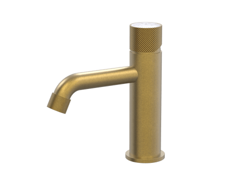 Tapware ParTaps IDK Marble Hob Basin Mixer with Marble Colour: Rumbled Brass Insert: Bianco Marble Place & Palette
