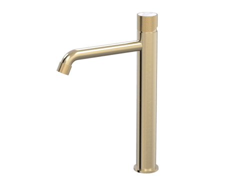 Tapware ParTaps IDK Marble Hob Basin Tower Mixer with Marble Colour: Brushed Brass Gold Insert: Bianco Marble Place & Palette