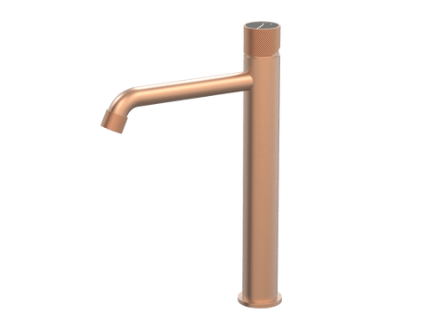 Tapware ParTaps IDK Marble Hob Basin Tower Mixer with Marble Colour: Brushed Copper Insert: Nero Marble Place & Palette