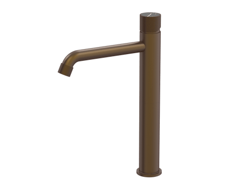 Tapware ParTaps IDK Marble Hob Basin Tower Mixer with Marble Colour: Native Brass Insert: Nero Marble Place & Palette