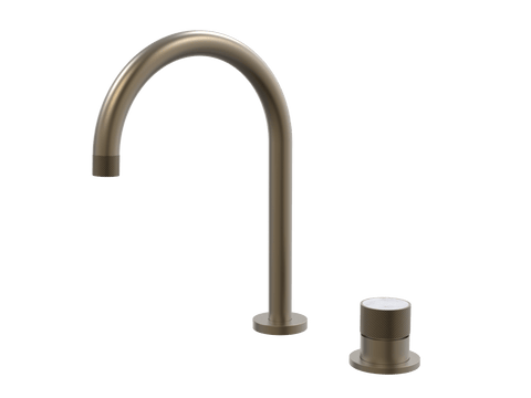 Tapware ParTaps IDK Marble Hob Mixer Set Colour: Antique Bronze Insert: Bianco Marble Place & Palette