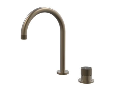 Tapware ParTaps IDK Marble Hob Mixer Set Colour: Antique Bronze Insert: Nero Marble Place & Palette
