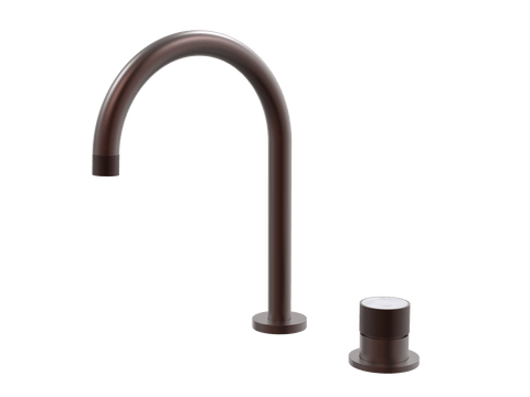 Tapware ParTaps IDK Marble Hob Mixer Set Colour: Antique Copper Insert: Bianco Marble Place & Palette