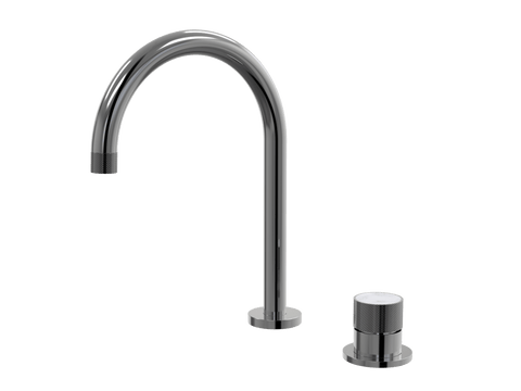 Tapware ParTaps IDK Marble Hob Mixer Set Colour: Black Sapphire Insert: Bianco Marble Place & Palette